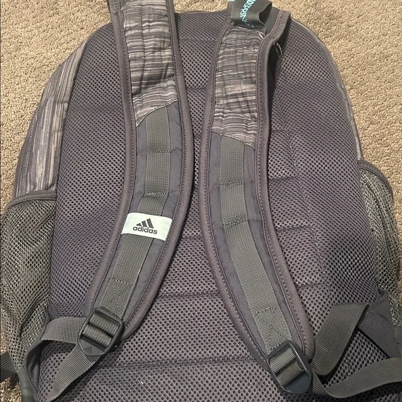 Adidas Gray and Teal Backpack multiple pockets - Picture 5 of 8